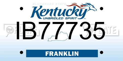 IB77735 Kentucky License Plate