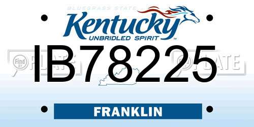 IB78225 Kentucky License Plate