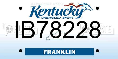 IB78228 Kentucky License Plate