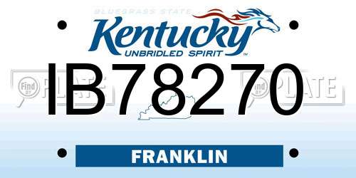 IB78270 Kentucky License Plate