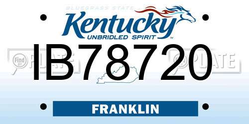 IB78720 Kentucky License Plate