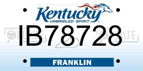 IB78728 Kentucky License Plate