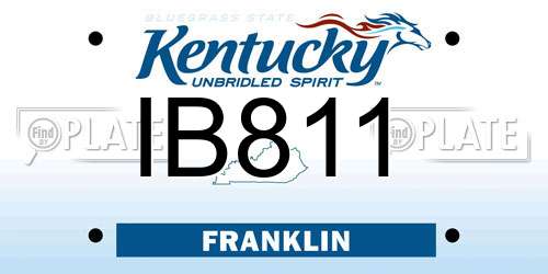 IB811 Kentucky License Plate