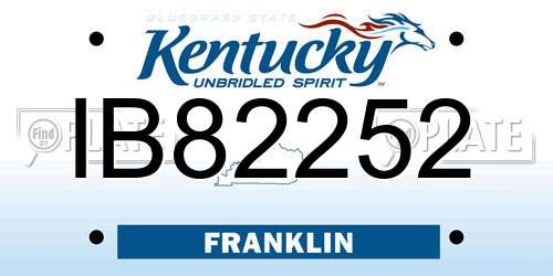IB82252 Kentucky License Plate