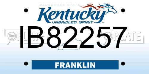 IB82257 Kentucky License Plate