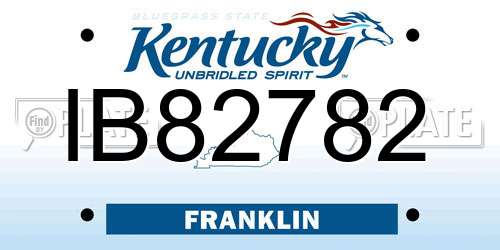 IB82782 Kentucky License Plate