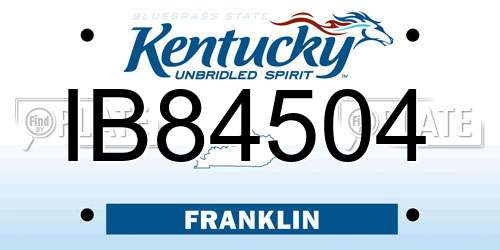 IB84504 Kentucky License Plate