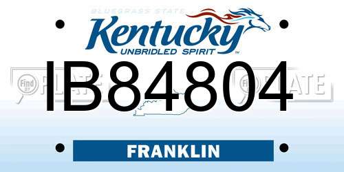 IB84804 Kentucky License Plate
