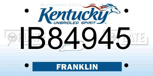IB84945 Kentucky License Plate