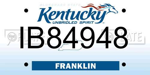 IB84948 Kentucky License Plate