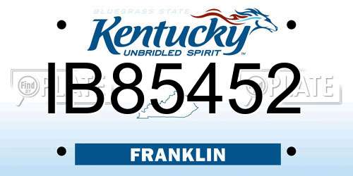 IB85452 Kentucky License Plate