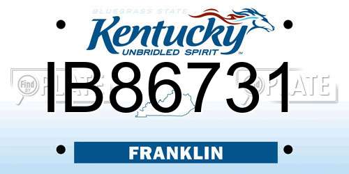 IB86731 Kentucky License Plate
