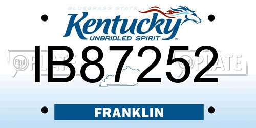 IB87252 Kentucky License Plate