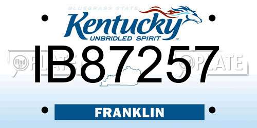 IB87257 Kentucky License Plate