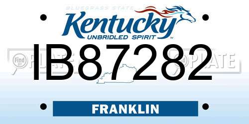 IB87282 Kentucky License Plate