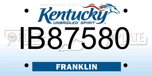 IB87580 Kentucky License Plate