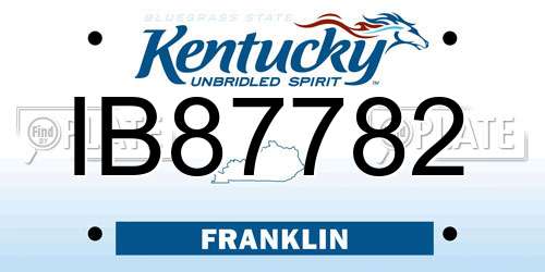 IB87782 Kentucky License Plate