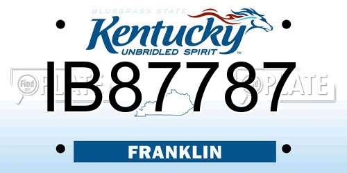 IB87787 Kentucky License Plate