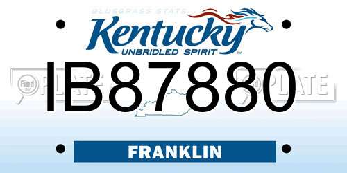 IB87880 Kentucky License Plate