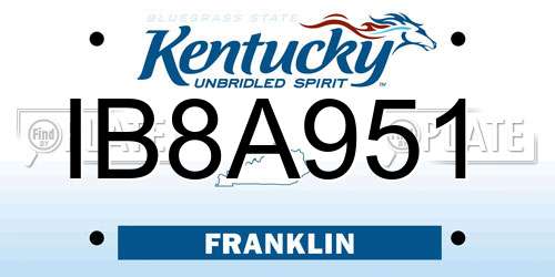IB8A951 Kentucky License Plate