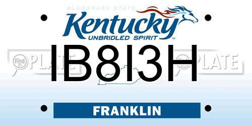 IB8I3H Kentucky License Plate