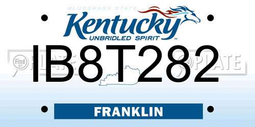 IB8T282 Kentucky License Plate