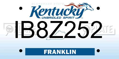 IB8Z252 Kentucky License Plate