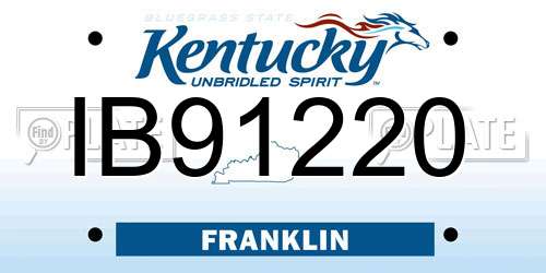 IB91220 Kentucky License Plate