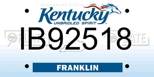 IB92518 Kentucky License Plate