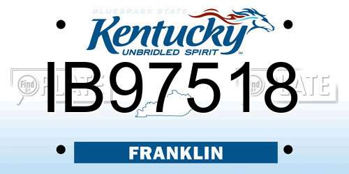 IB97518 Kentucky License Plate