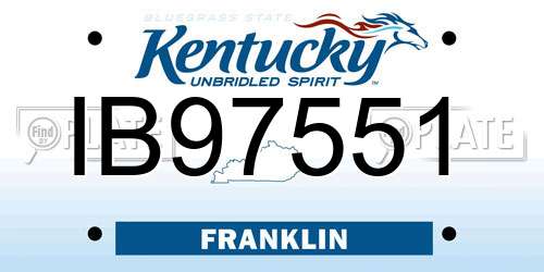 IB97551 Kentucky License Plate