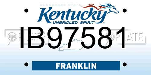 IB97581 Kentucky License Plate