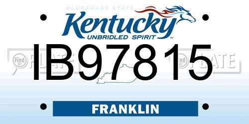 IB97815 Kentucky License Plate
