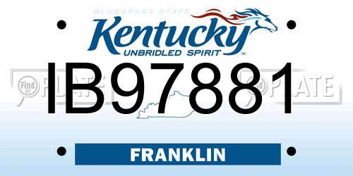 IB97881 Kentucky License Plate
