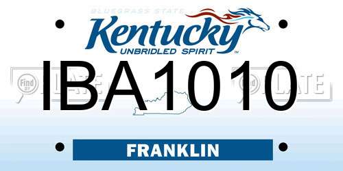 IBA1010 Kentucky License Plate