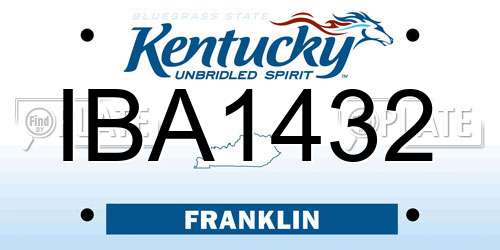 IBA1432 Kentucky License Plate
