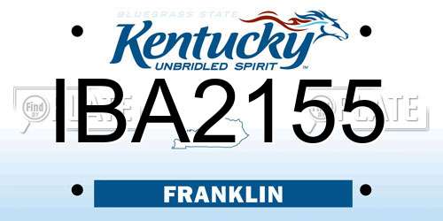 IBA2155 Kentucky License Plate