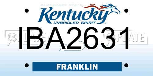 IBA2631 Kentucky License Plate