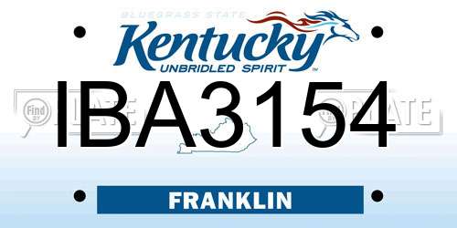 IBA3154 Kentucky License Plate