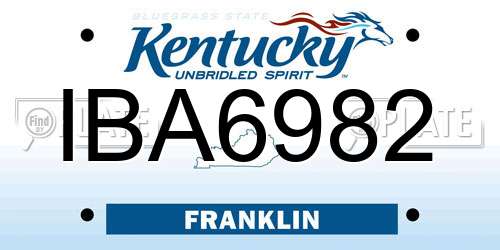 IBA6982 Kentucky License Plate