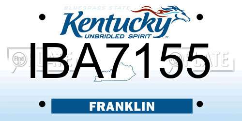 IBA7155 Kentucky License Plate
