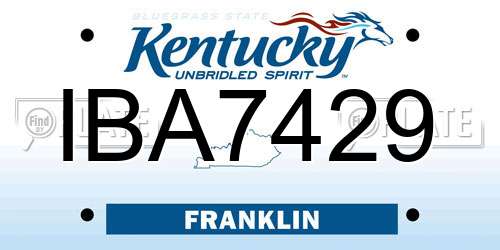 IBA7429 Kentucky License Plate
