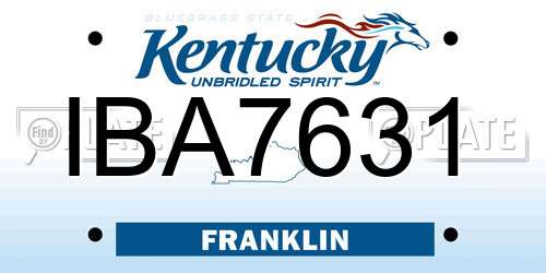 IBA7631 Kentucky License Plate