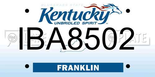 IBA8502 Kentucky License Plate