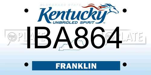 IBA864 Kentucky License Plate