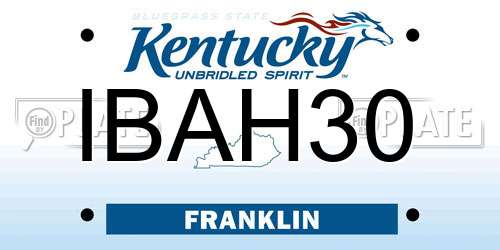 IBAH30 Kentucky License Plate