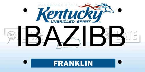IBAZIBB Kentucky License Plate