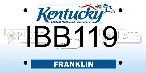 IBB119 Kentucky License Plate
