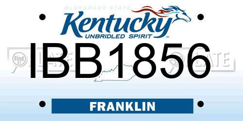 IBB1856 Kentucky License Plate