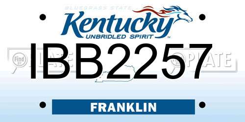 IBB2257 Kentucky License Plate